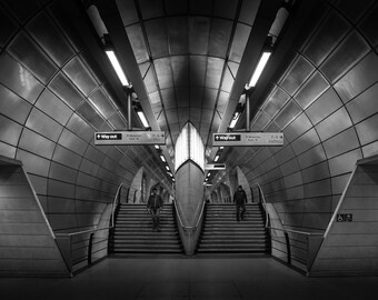 London Fine Art Photo: The Rat Race London Underground Architecture Train Station Tube Metro