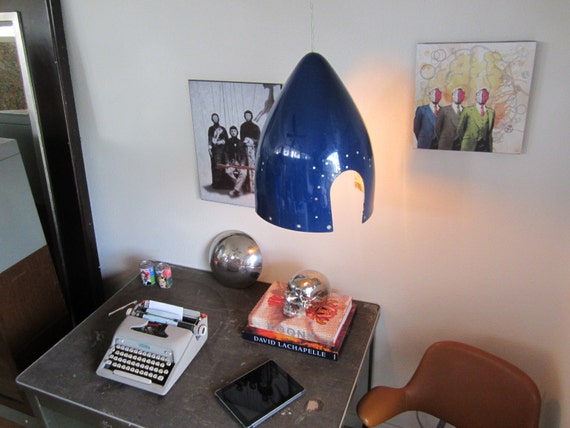 Repurposed Airplane Propeller Cone Pendant Light Fixture