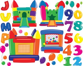Clip Art Bounce House Clipart bounce house clipart etsy bouncy digital instant download graphics personal commercial use