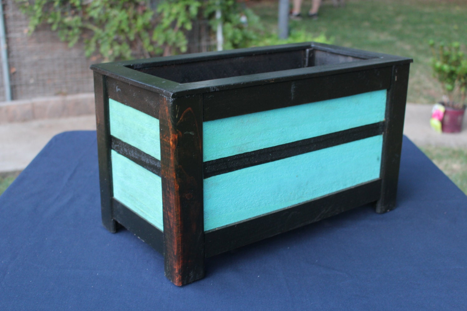 Redwood Planter stained and sealed Rustic Style by WoodShopWould