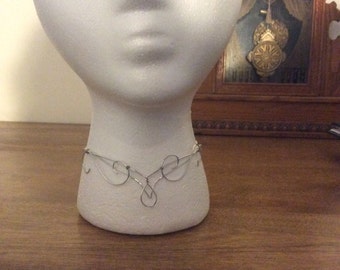 Silver metal choker, elven choker, silver metal necklace