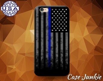 American Flag Thin Blue Line Police Pride Case iPhone 5 5s 5c iPhone 6 and 6+ and iPhone 6s iPhone 6s Plus iPhone SE iPhone 7 Plus + Case