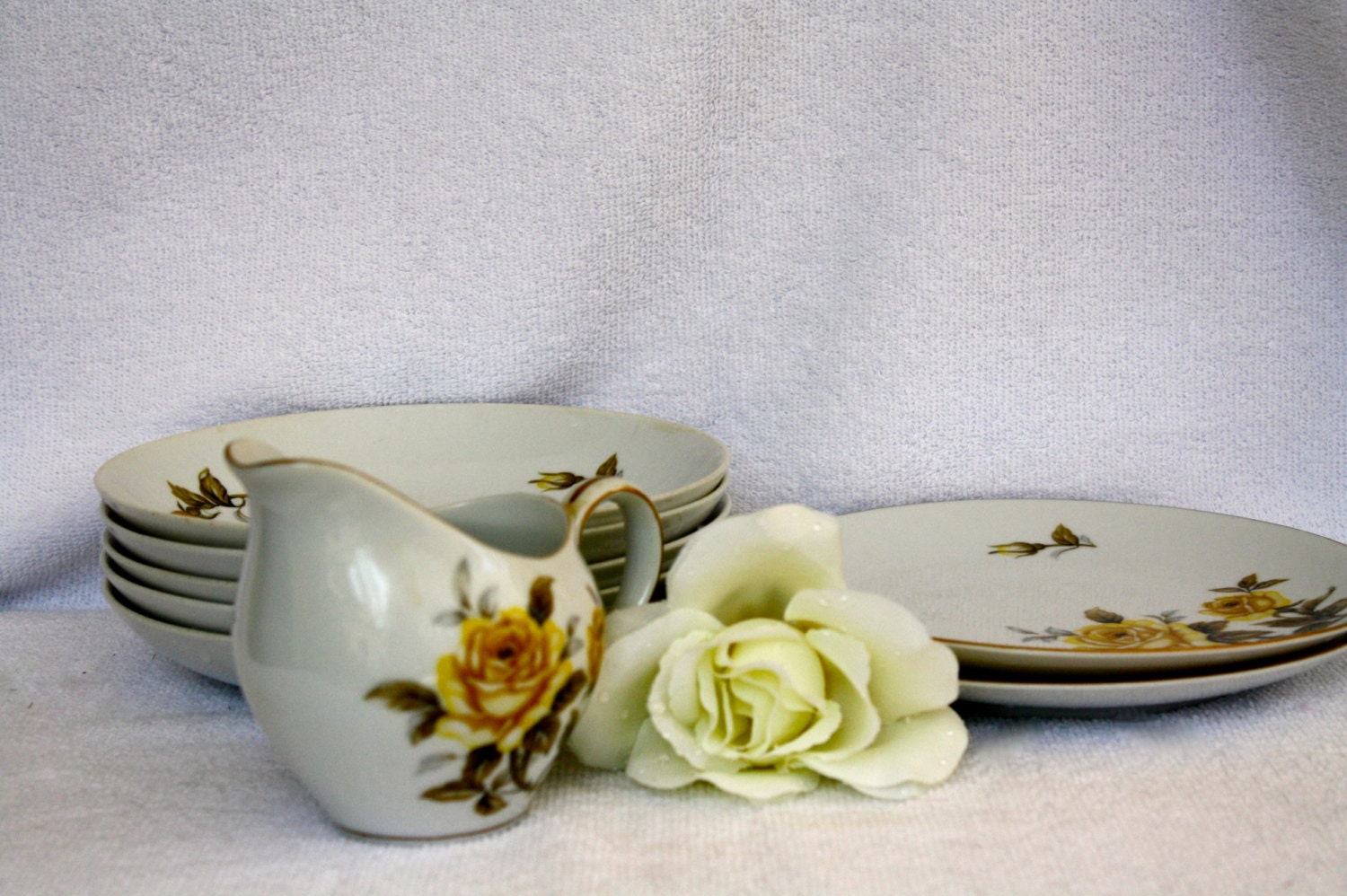 Harmony House Yellow Rose Fine China by TheTreasureKeeper on Etsy