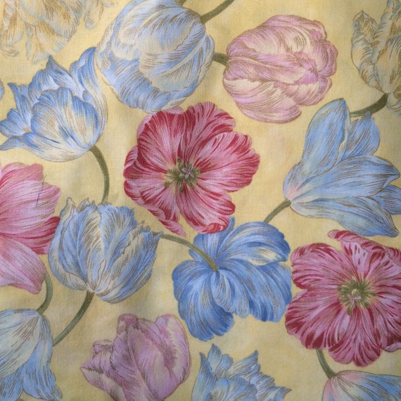 yellow tulip fabric by the yard shabby chic floral fabric sewing fabric cotton fabric for yellow tulip fabric by the yard shabby chic floral fabric sewing fabric cotton fabric for