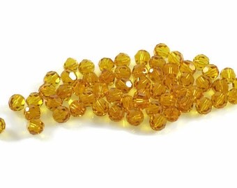 Swarovski Crystal 5mm Round Bead 5000 Topaz