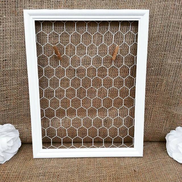 All White Chicken Wire Frame by VintageLilacCrafts on Etsy