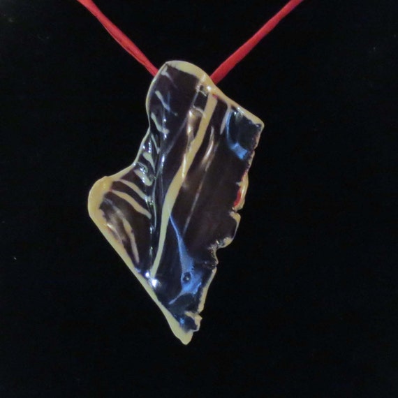 Blue Necklace Ceramic Necklace Pottery by YaakValleyCeramics