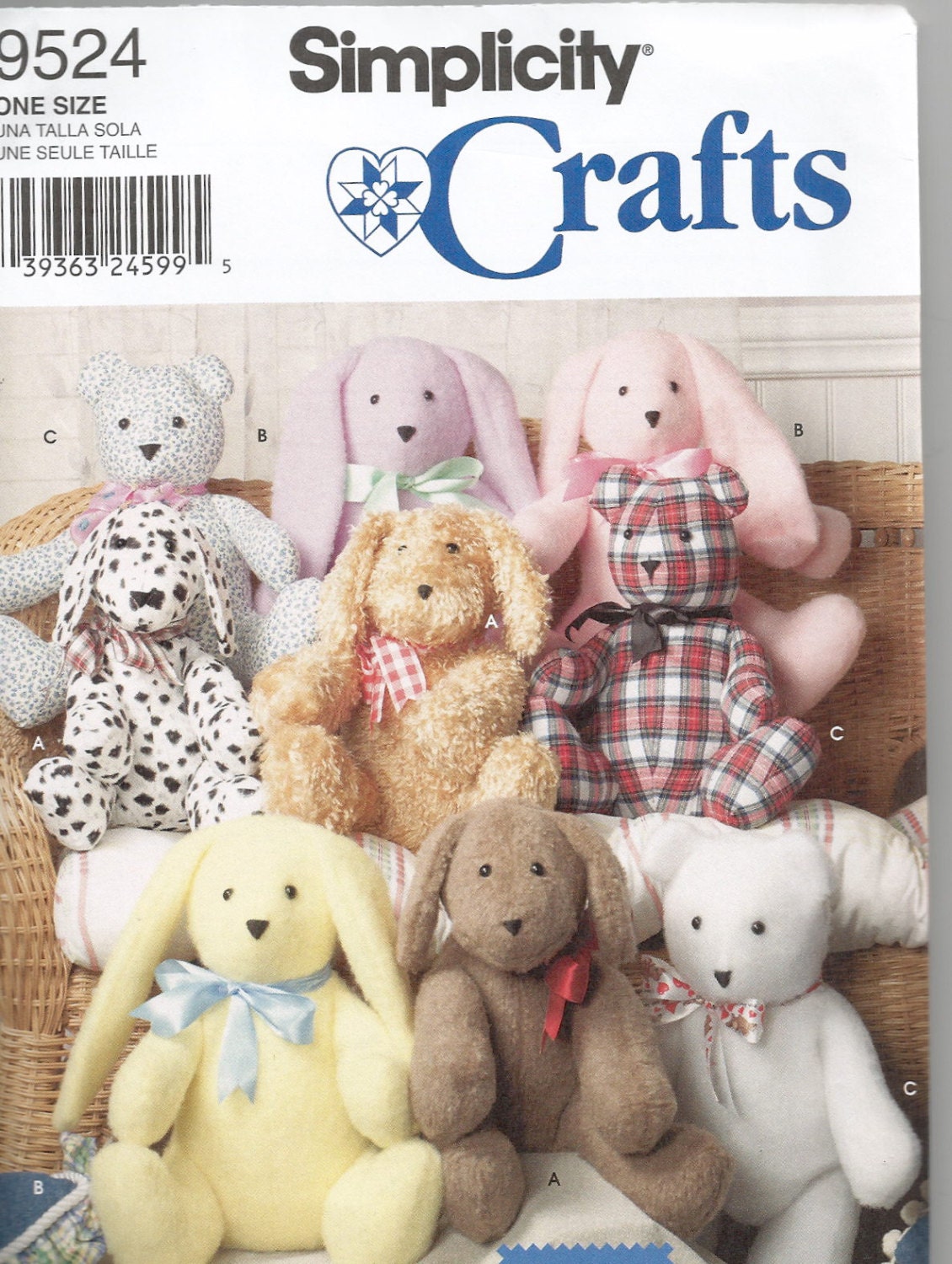 S1678 Simplicity Pattern Stuffed Bunny Dog by TonisSewingPatterns