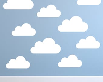 Set of Large Clouds Wall Decal – Nursery Wall Decal - Childs Room Wall Decal – Cloud Decal – Cloud Wall Art - Cloud Vinyl Wall Sticker