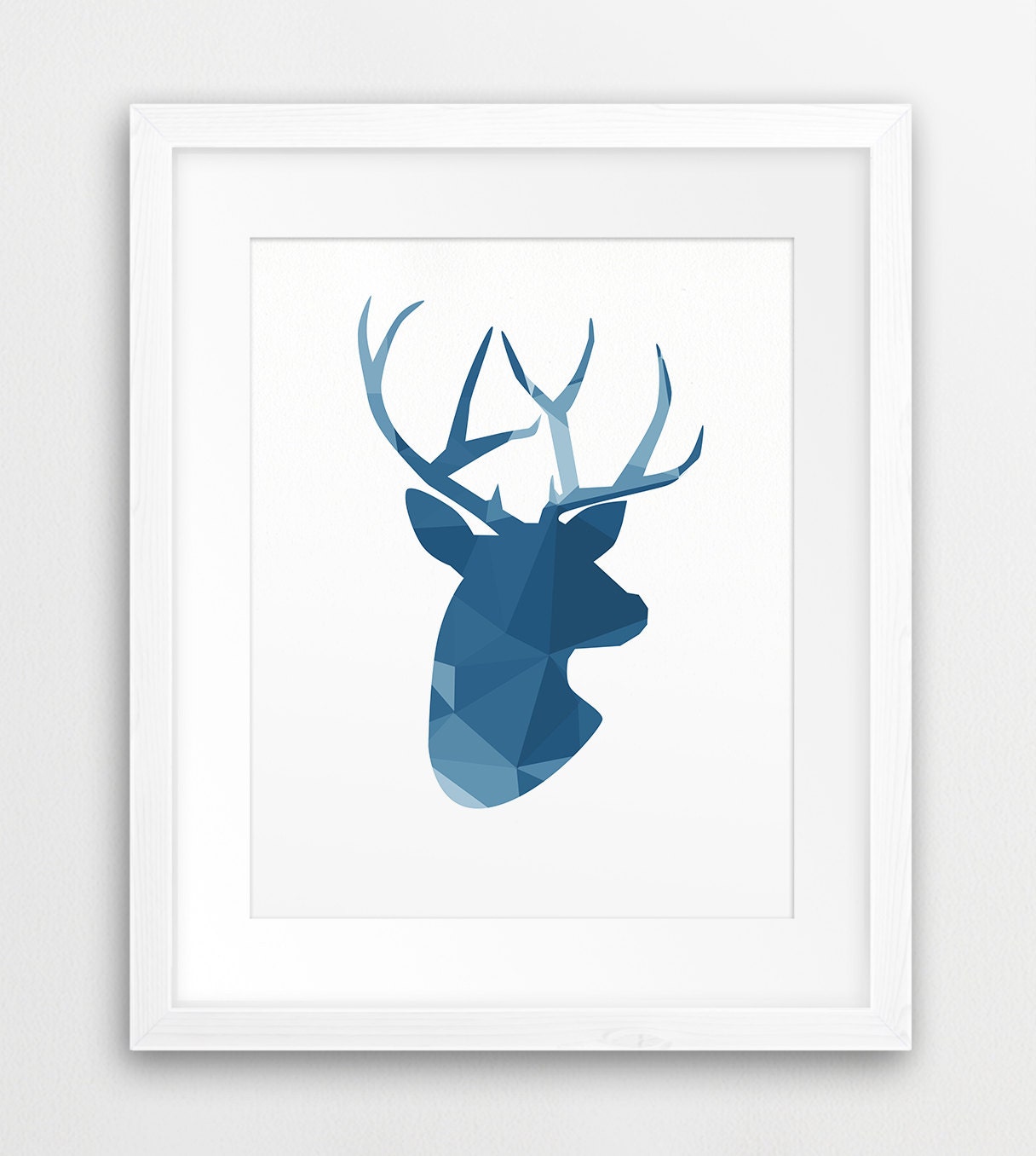 Deer Print Geometric Print Deer Antlers Triangle Mosaic Art