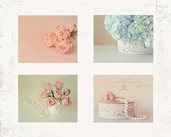 set of four shabby chic prints shabby chic wall decor set of four shabby chic prints shabby chic wall decor