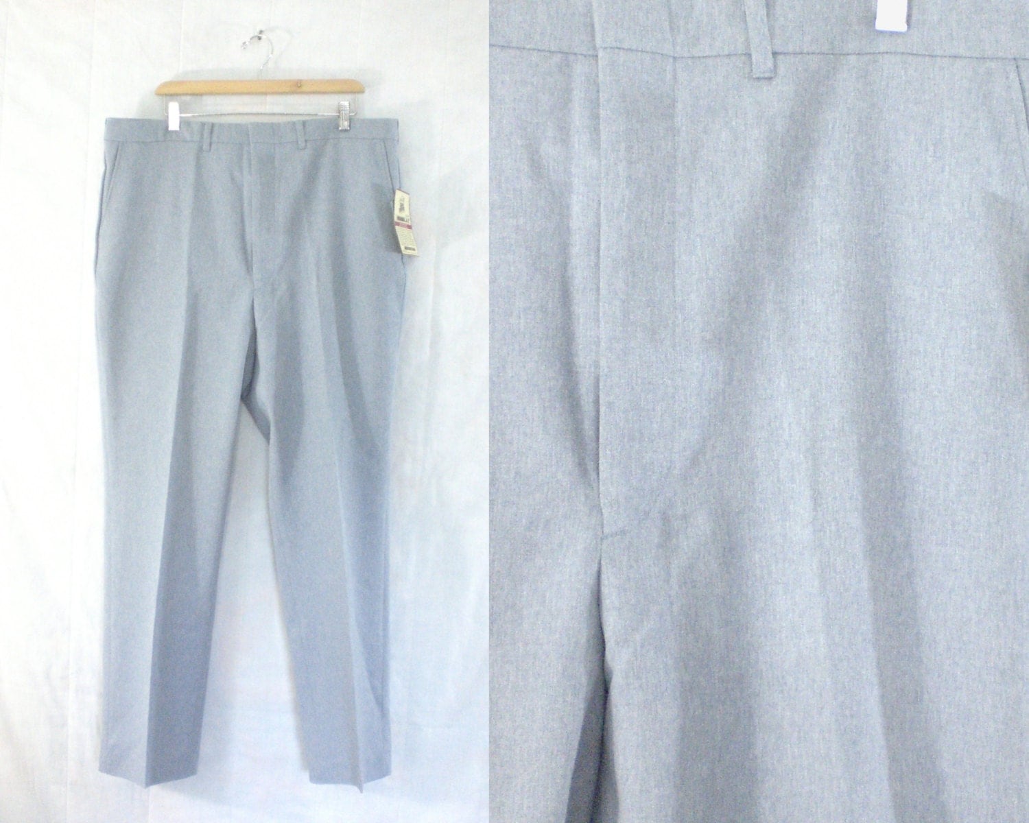 mens dress pants size 40x32. 60s steel blue pants. double knit