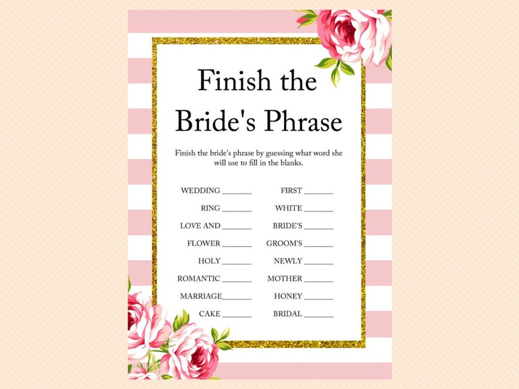 finish bride's phrase finish the phrase Paris by MagicalPrintable