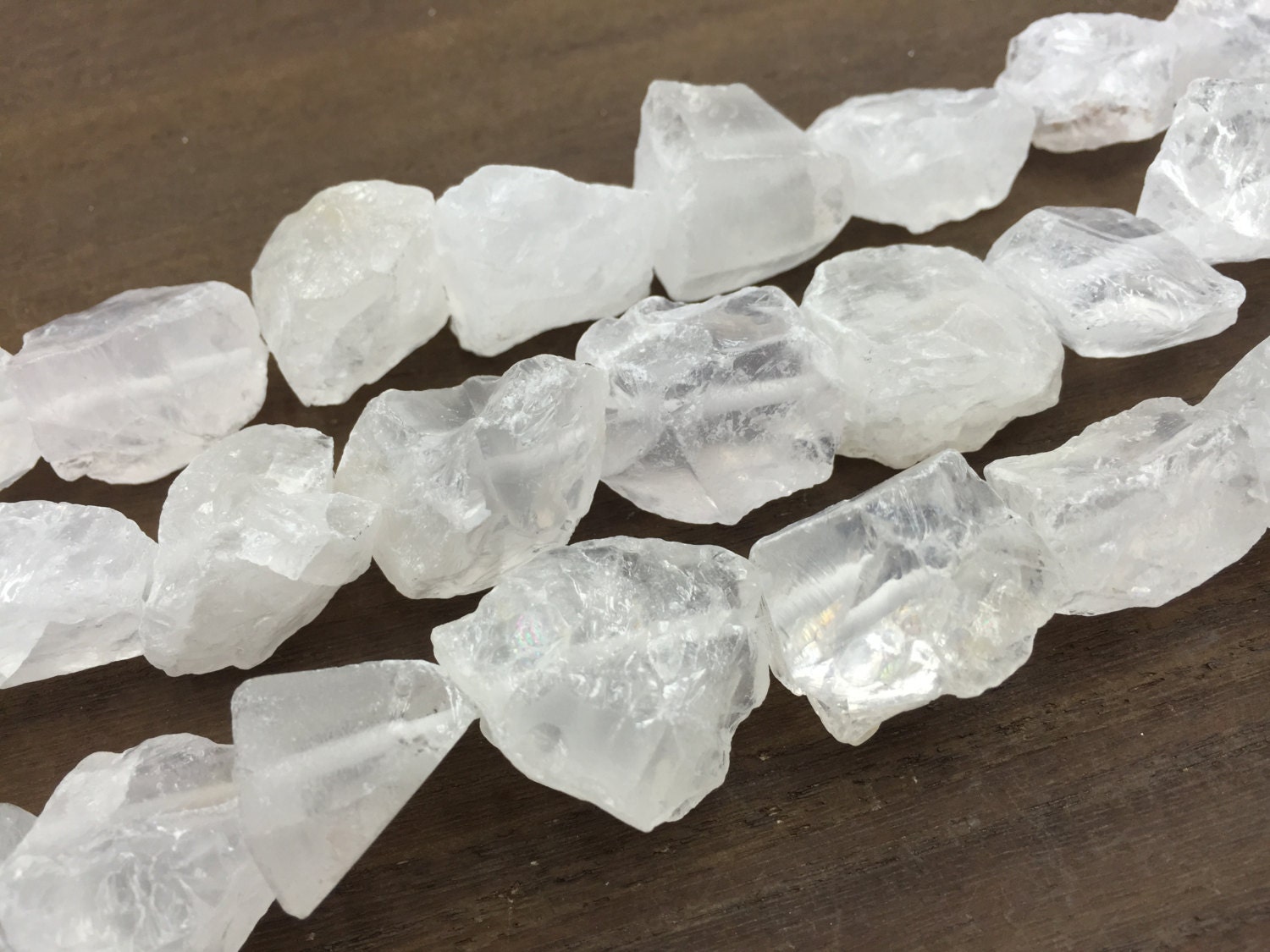 Large Quartz beads Nugget beads point Raw Quartz Rough Cut