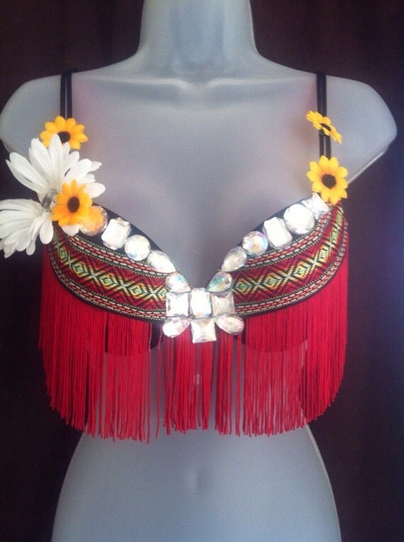 Tribal Fringe Festival Rave Bra By Lightlovedesigns On Etsy