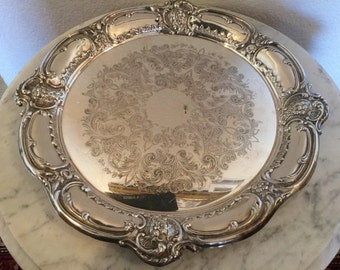 Antique, Vintage EPCA Bristol Silverplate By POOLE, 251 Pattern Ornate Serving Tray