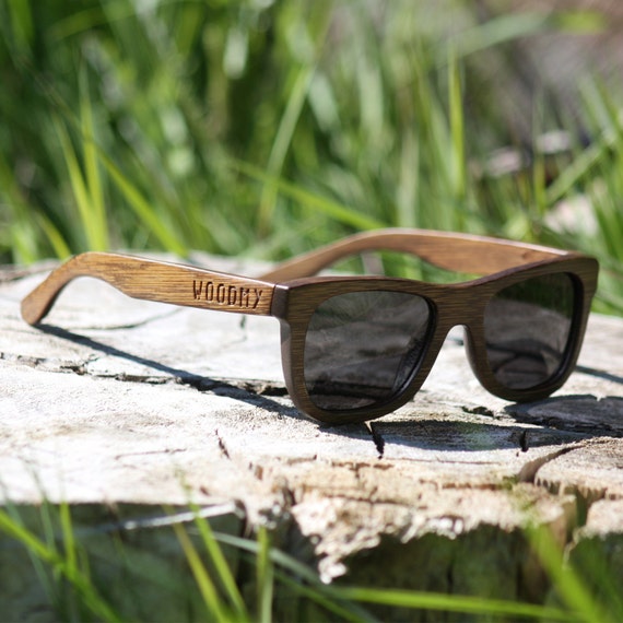 Handmade Wood Sunglasses | Brown | Wayfarer Wooden Sunglasses | Mens Sunglasses | Womens Sunglasses | Polarised | Small