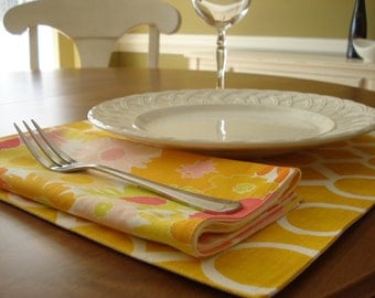 Placemats/Dinng Table/ Cloth Placemats/Sunflower Yellow Linens for the Table/Ready To Ship