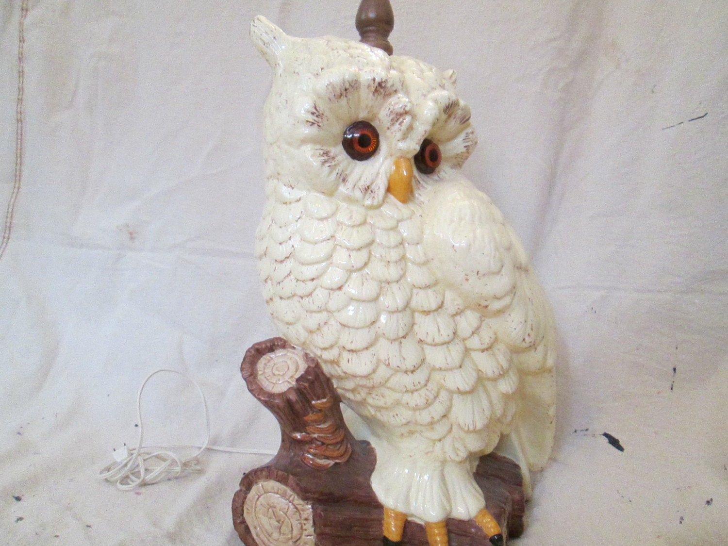 Owl lamp jumbo ceramic owl table lamp giant animal lamp mid