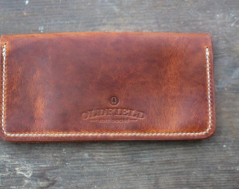 handmade leather checkbook cover