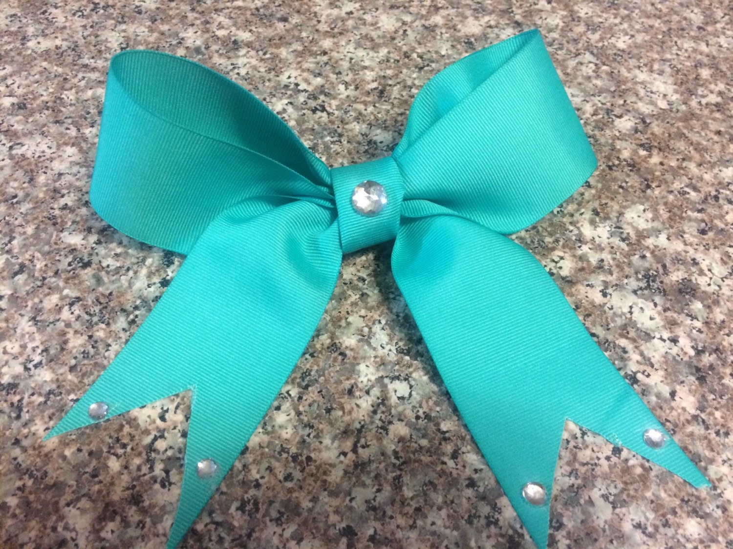 Teal Cheer Bow by TNTbows827 on Etsy