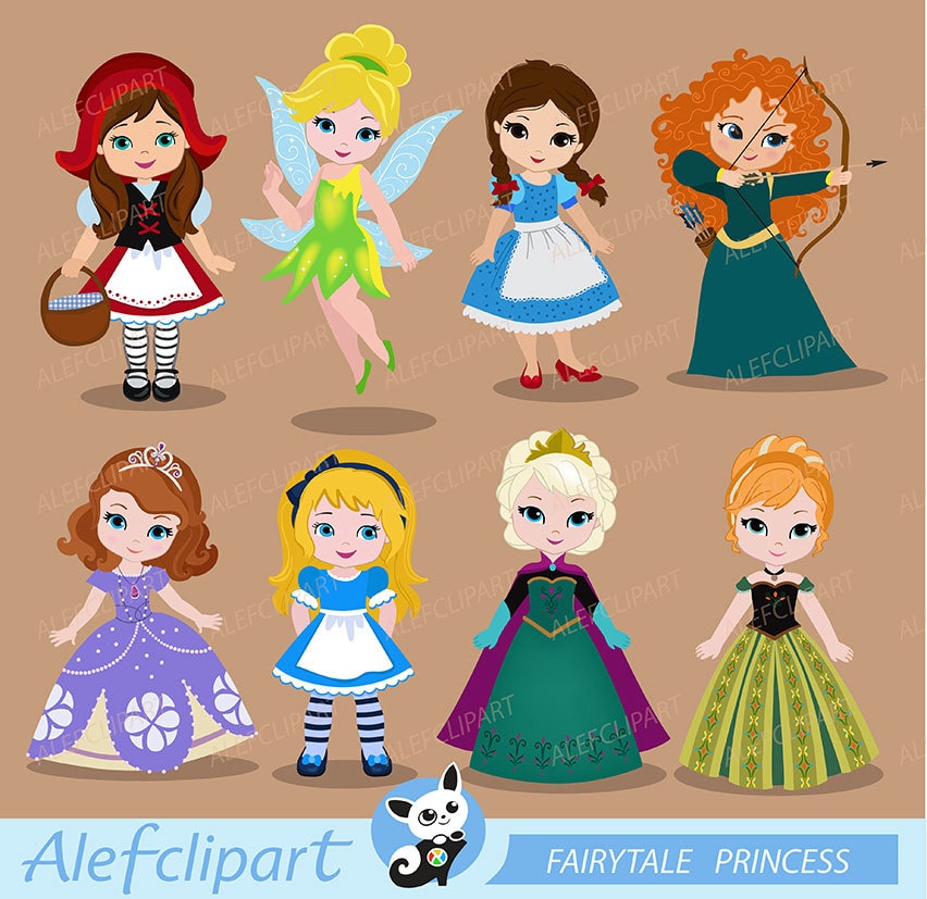 Princess Clipart,Cute Princess Digital Clipart,