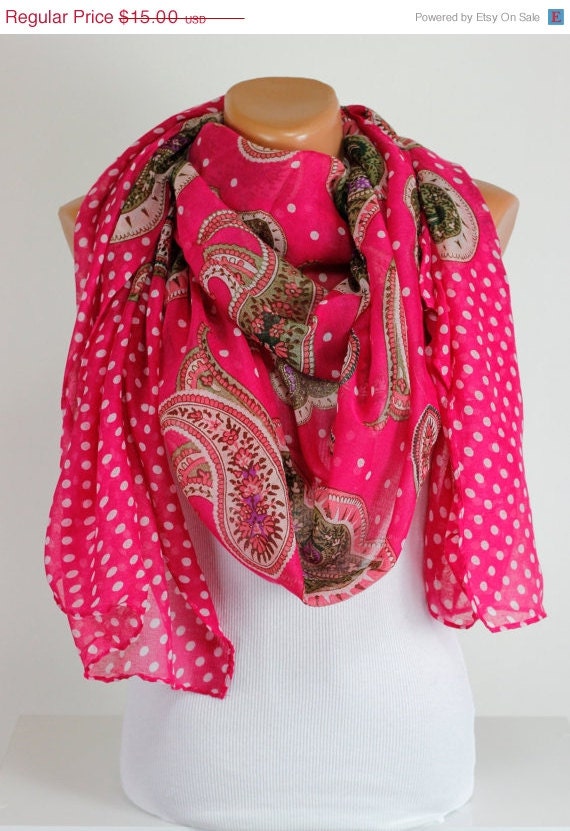 Scarf Pink Spot Oversize Women Fashion Accessories by echerpe