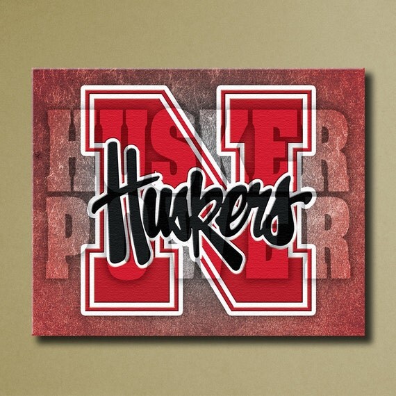 Nebraska HUSKER POWER Canvas Wall Art Grunge Chant by SportsCorner