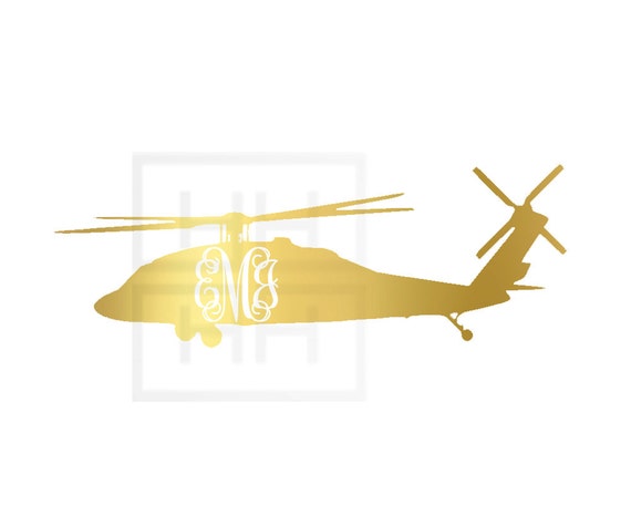 Items similar to Blackhawk Helicopter Car Decal, Blackhawk Monogram