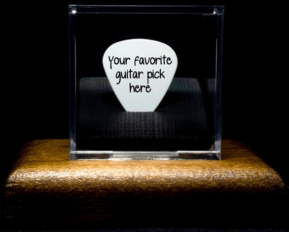 Single Guitar Pick Display Case With Optional Wood Pedestal