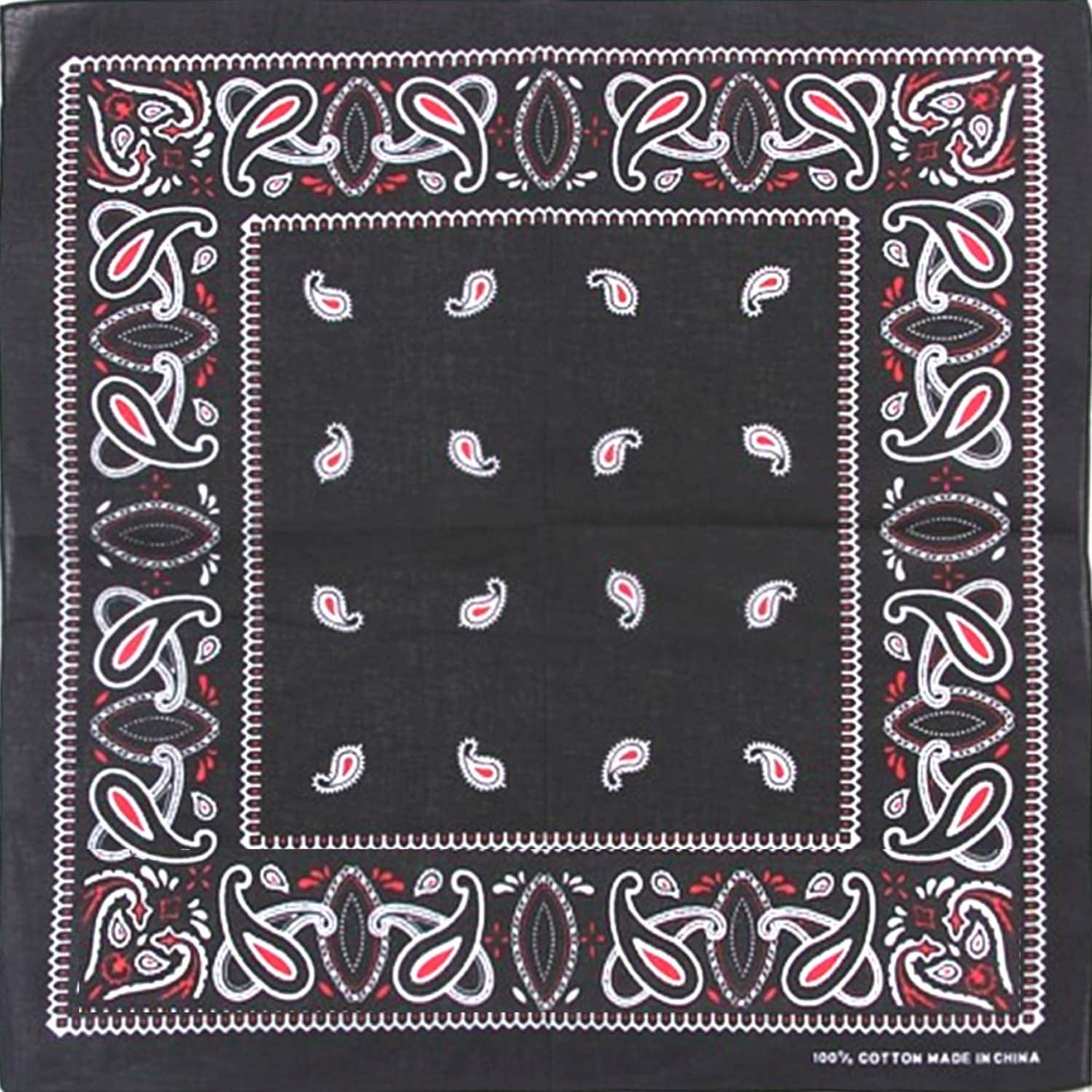 BANDANA Bandanna. Three Color Simple Design Paisley Bandana.