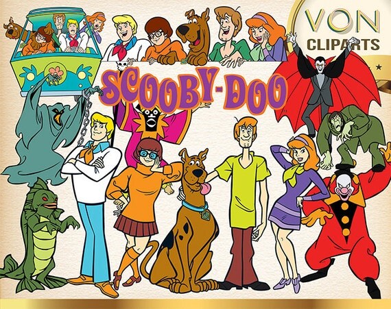 39 Scooby Doo Clipart PNG Digital Graphic Image by VonClipArts