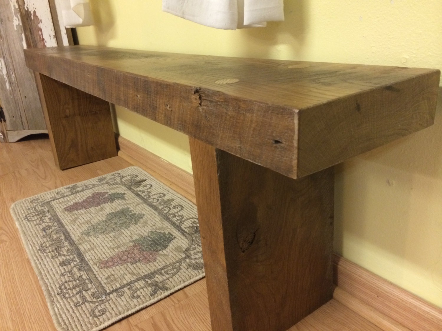 Rustic Reclaimed Barn Beam Bench By TheRusticSaw On Etsy