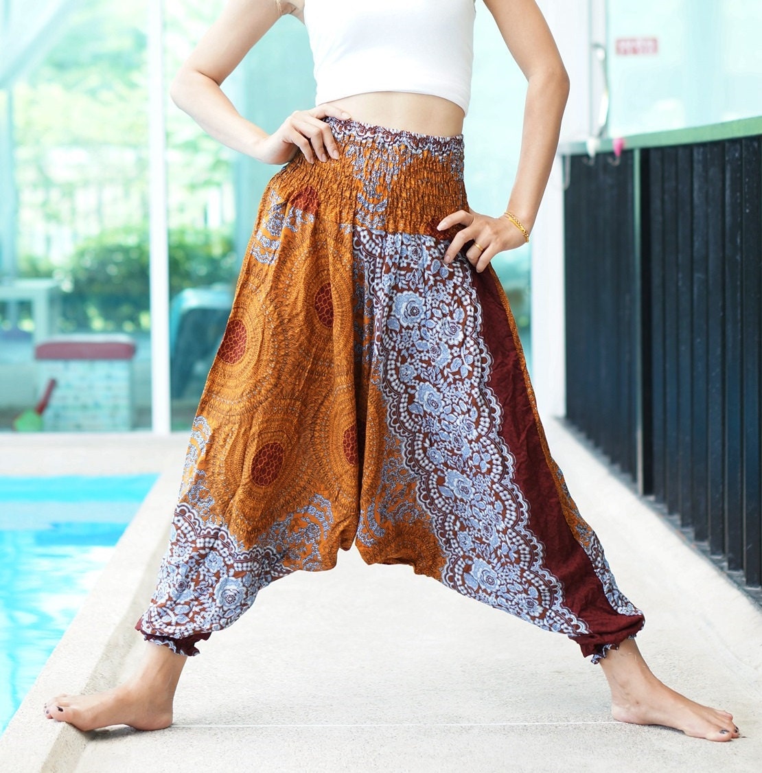 Harem Pants Thai Pants Rayon Pants Boho Strenchy Pants