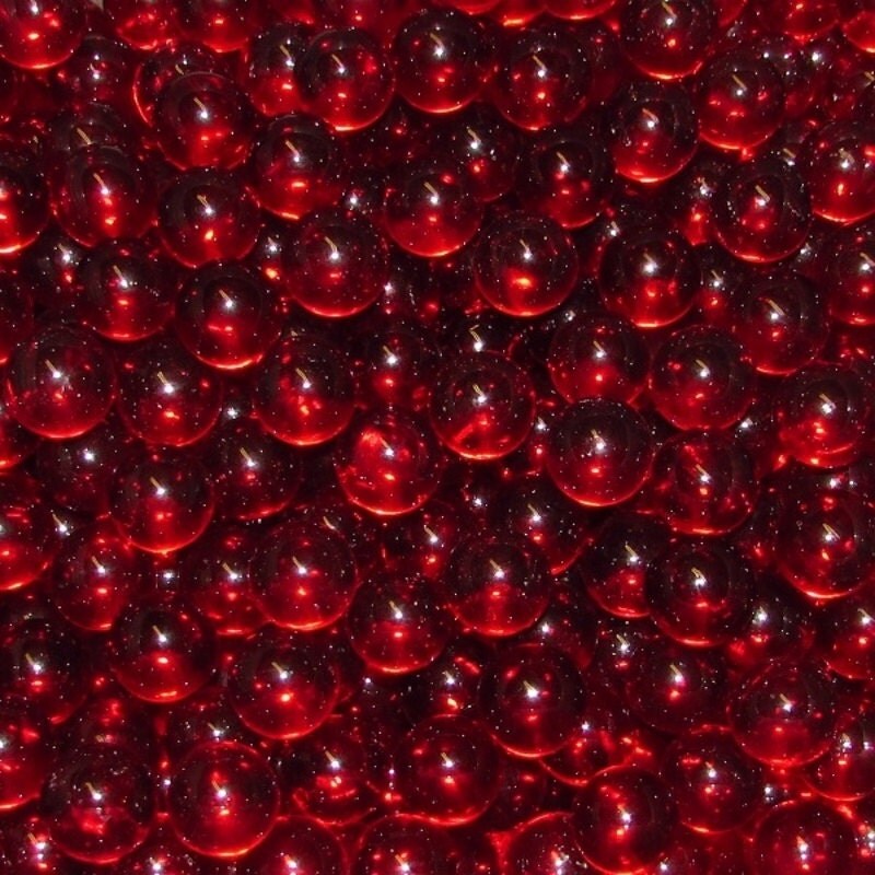 One Pound Of New Transparent Red Glass Marbles 9/16