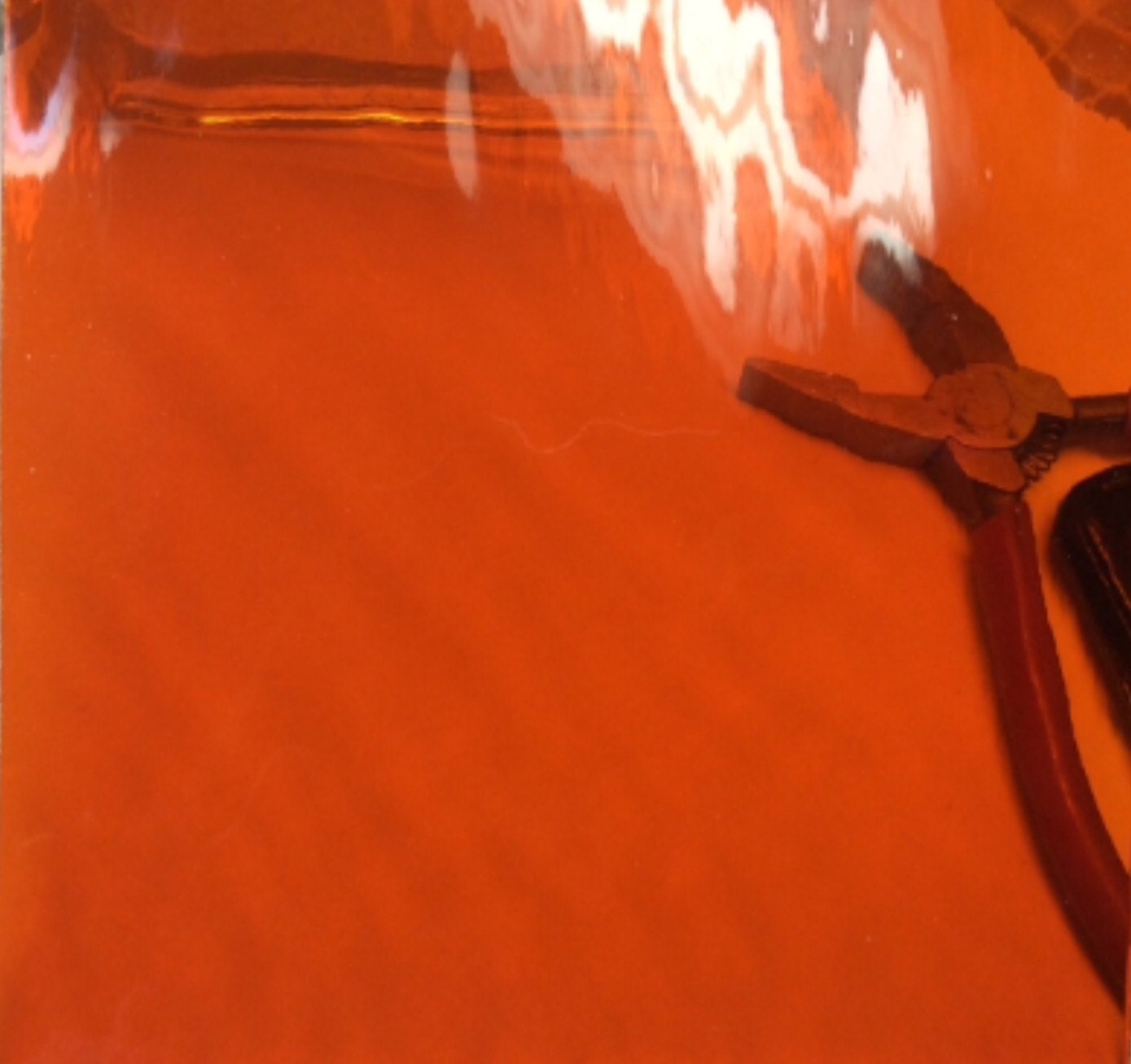 Sheet ORANGE WATERGLASS TRANSPARENT Stained Glass Mosaic