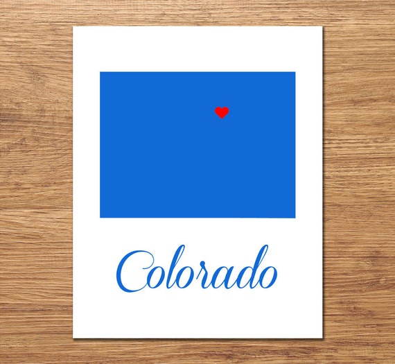 Colorado Art Print Colorado Map State Wall Art Customizable