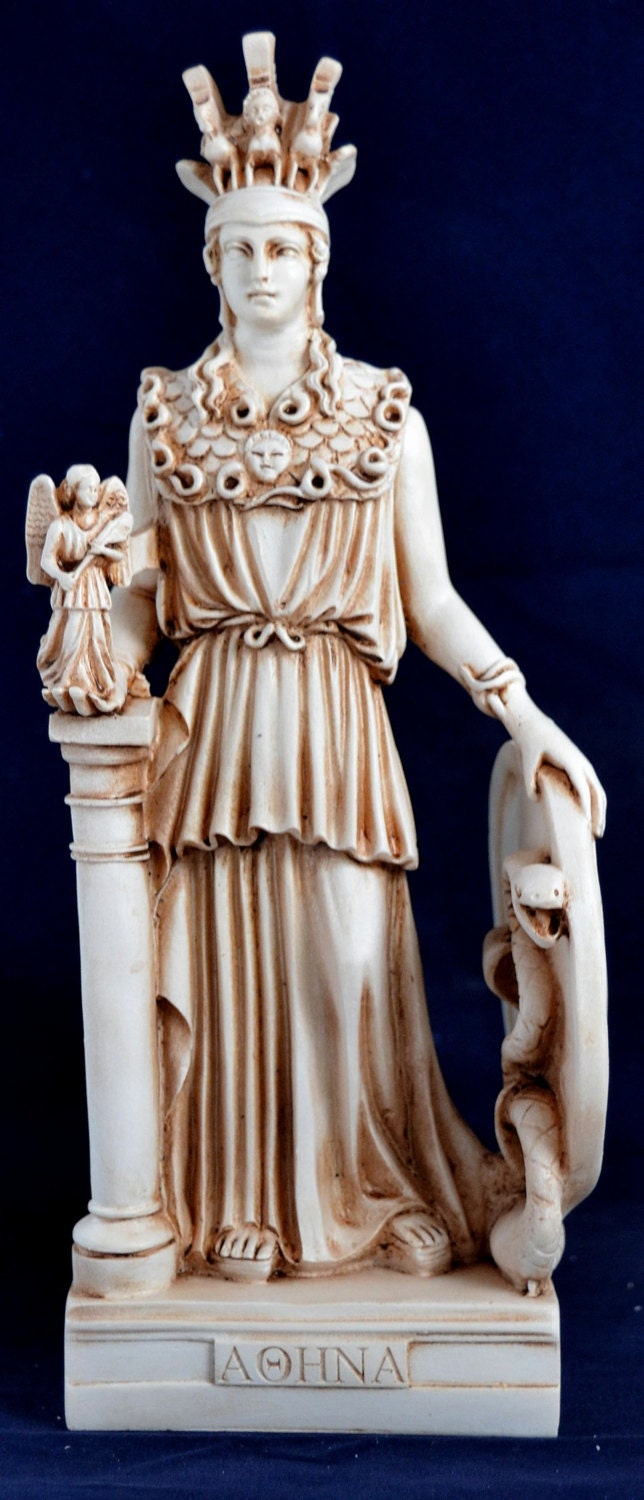 athena minerva pallas greek statue figure NEW patina