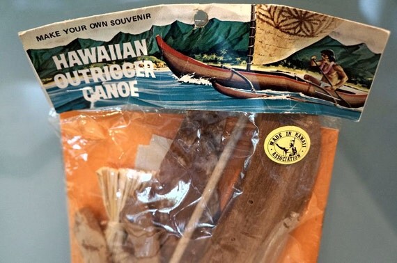Vintage Hawaiian Outrigger Woodworking Kit Toys by 