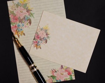 Rustic Romance, social stationery set, letter writing set, hand written letters, 30 pieces, lined or unlined, personal correspondence