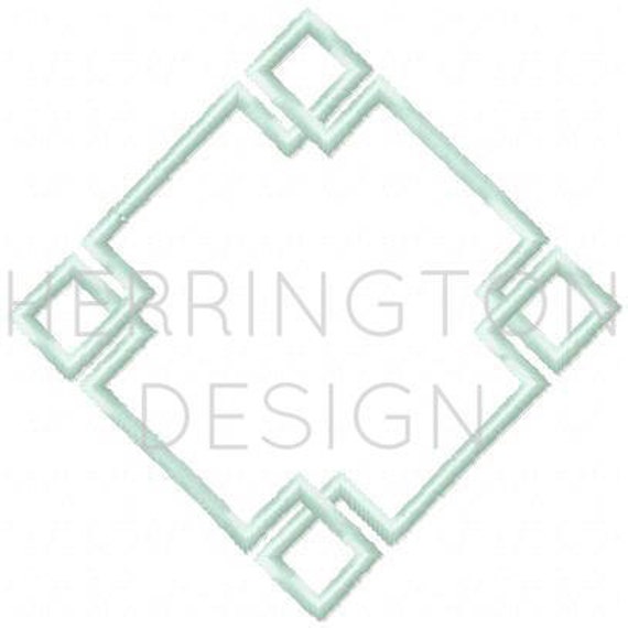 Diamond Embroidery Monogram Design Preppy Instant Download 4x4
