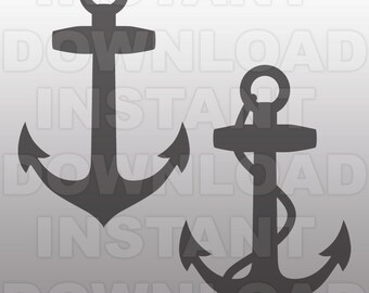 Anchors SVG File Cutting Template - Clip Art for Commercial and Personal Use - vector art file for Cricut, SCAL, Cameo, Sizzix, Pazzles