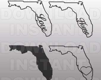 Florida State SVG File,State Outline SVG,Cutting Template-Vector Clip Art for Commercial & Personal Use Cricut,Cameo,Vinyl,Silhouette