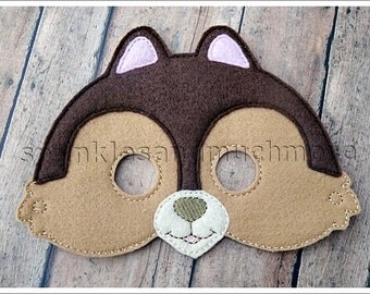 Chipmunk Mask Woodland Creatures Masks Halloween Mask Easter Stocking Stuffer Party Favor Felt Masks Pretend Play Creative Play Mask