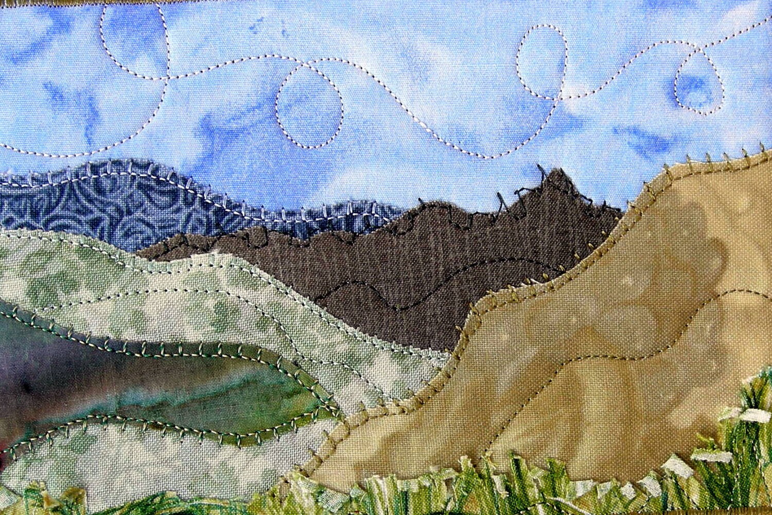 Fabric Postcard Handmade Quilted Postcard Postcard Art