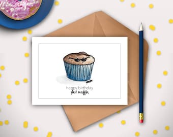 Boyfriend Birthday Card, Husband Birthday Card, Stud Muffin, Funny Boyfriend Birthday, Cute Husband Birthday, Man, Guy, Pun, Card for Him