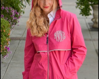Hot pink rain jacket | Etsy