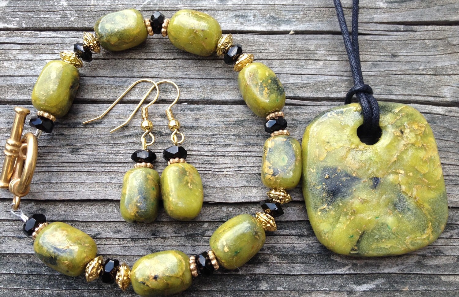 Faux Jade Unique Handcrafted Artisan Polymer by