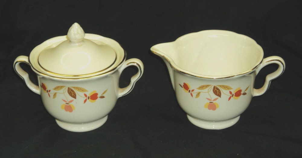 Beautiful Antique Hall Jewell Tea Autumn Leaf Sugar and Creamer – Haute ...