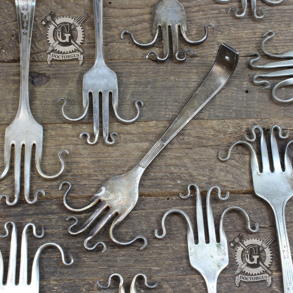 Fork Earring Display Made From Antique Sterling Silver